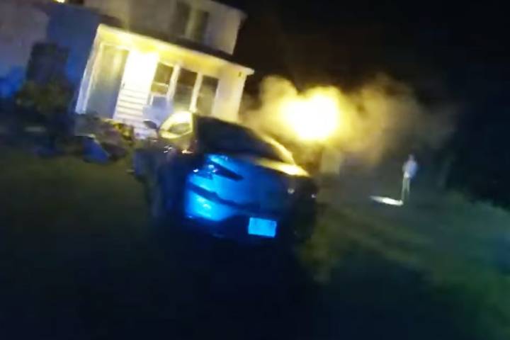 Officer Pulls Unresponsive Man from Burning Car That Crashed into Home