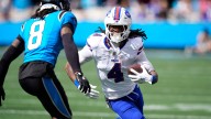 James Cook leads Buffalo Bills against Carolina Panthers. See the game photos