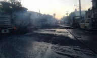 Trasvase de diésel en taller mecánico causa incendio de grandes proporciones en NL