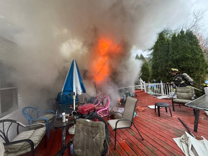 Raynham Fire Department battle fire at home