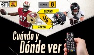 San Francisco 49ers vs Houston Texans ¿Dónde ver y a qué hora es el juego de la semana 8 de la NFL?
