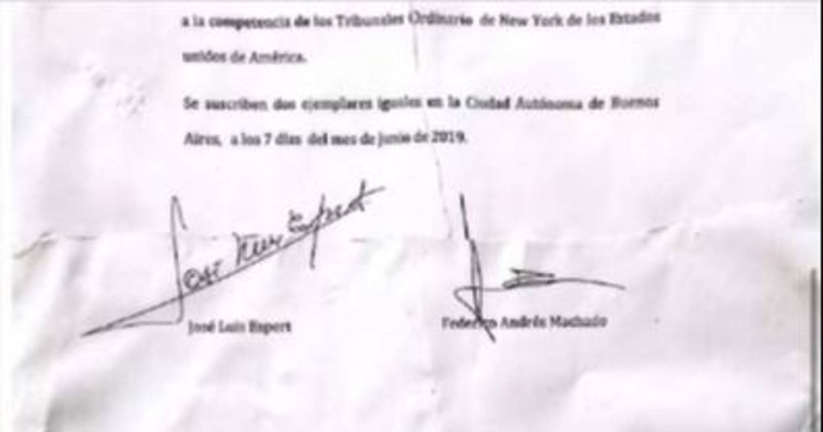 Hallan un contrato de Espert con Machado por US$ 1 millón