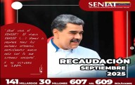 SENIAT logra recaudar más de 141 millardos de bolívares en septiembre