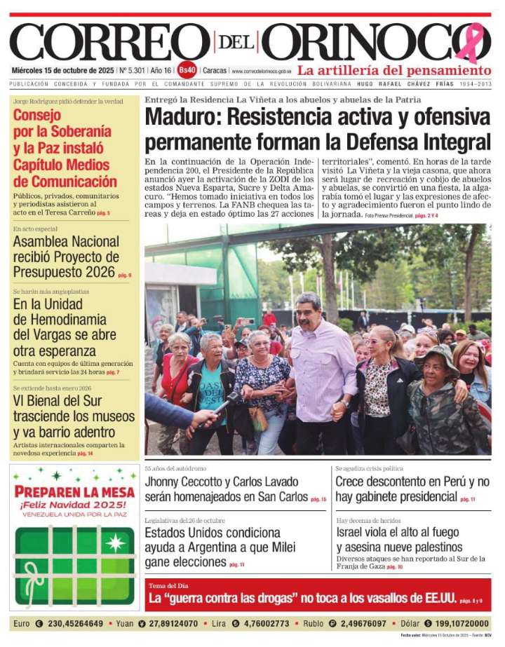 Edición Impresa Correo del Orinoco N° 5.301