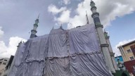 Mosques covered ahead of Durga Idol immersion in Hyderabad