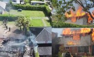 Video, desde el aire | Impactante incendio se devoró por completo una casa en una quinta de Punta Lara