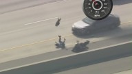 Fleeing motorcyclist suspected of shooting sheriff's deputy crashes mid