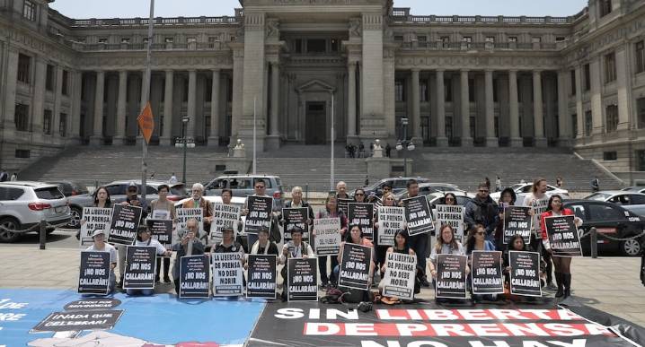 Día del Periodista: ANP realiza plantón en los exteriores del Palacio de Justicia | FOTOS | Libertad de prensa 