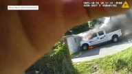 Riviera Beach officer rescues family from house fire after truck erupts in flames