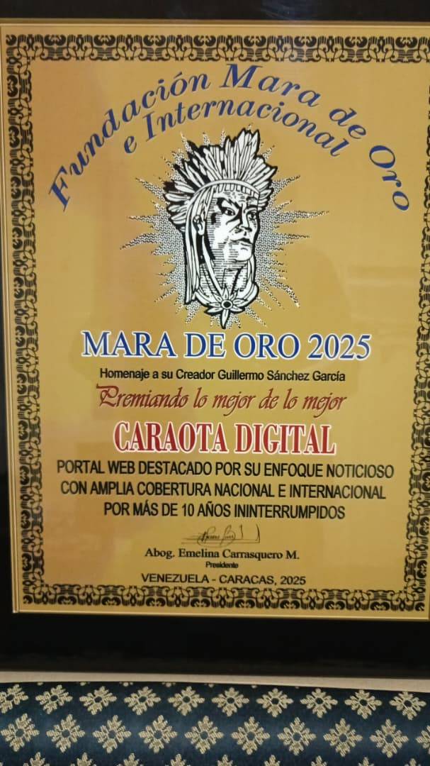 Caraota Digital recibe el Mara de Oro 2025 por su trayectoria informativa