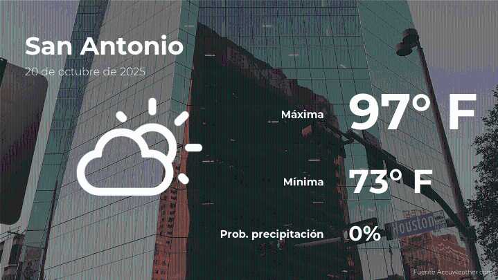 San Antonio, Texas: pronóstico del tiempo para este lunes 20 de octubre