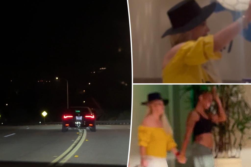 See Britney Spears dangerously swerve as she drives home after night out with friend