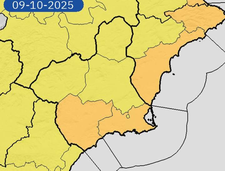 La AEMET eleva a naranja la alerta por lluvias y tormentas en Lorca