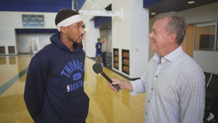 Aaron Wiggins talks Thunder’s championship banner night, Kevin Durant’s return and staying hungry