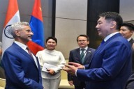 Mongolian President Arrives On Four