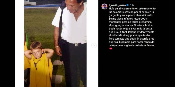Los emocionantes posteos del hijo de Miguel Russo: “Las palabras escasean por el nudo en la garganta y en la panza”
