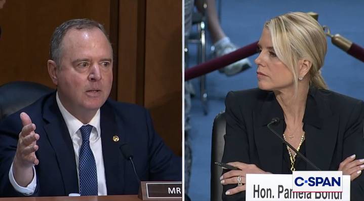 Pam Bondi Rips Adam Schiff As He Lists All the Questions She Refused to Answer