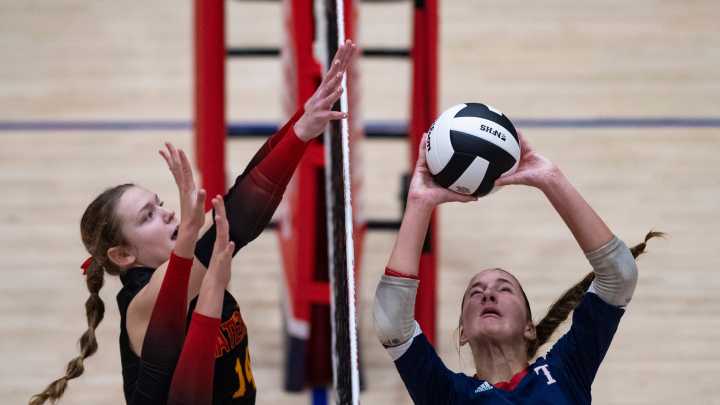 2025 IHSAA Class 2A Volleyball Sectional 48 action at Tecumseh High School