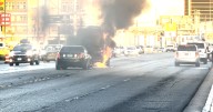 Vehicle fire ignites near Spring Mountain and Valley View