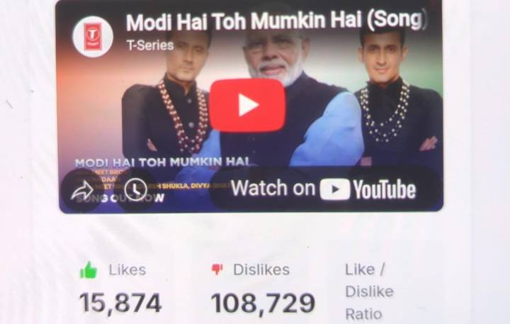 ‘Modi Hai Toh Mumkin Hai’ song faces massive backlash with over 100,000 dislikes on YouTube