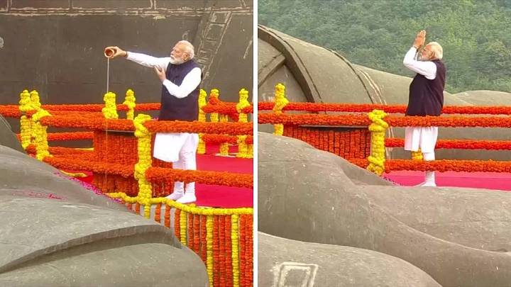 PM Modi Pays Tribute To Sardar Patel At Statue Of Unity In Gujarat; Leads 150th Birth Anniversary Celebrations Of India's Iron Man