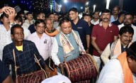 Odisha CM Majhi Plays ‘Madal’ During Diwali Celebrations With Family In His Native Village