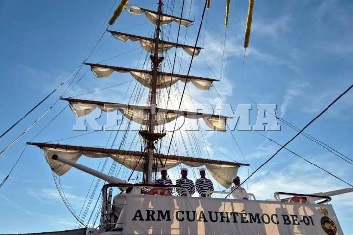 Retoma Buque 'Cuauhtémoc' travesía tras accidente