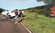 Tragedia en la Ruta 12: choque frontal entre dos pickups dejó cuatro muertos