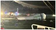 Avión de carga se sale de la pista en Hong Kong y cae al mar; se reportan dos muertos