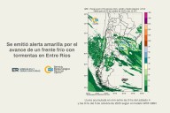 Se emitió alerta amarilla por el avance de un frente frío con tormentas en Entre Ríos