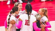 Huskers volleyball sweeps Wildcats Friday during their Pink Match