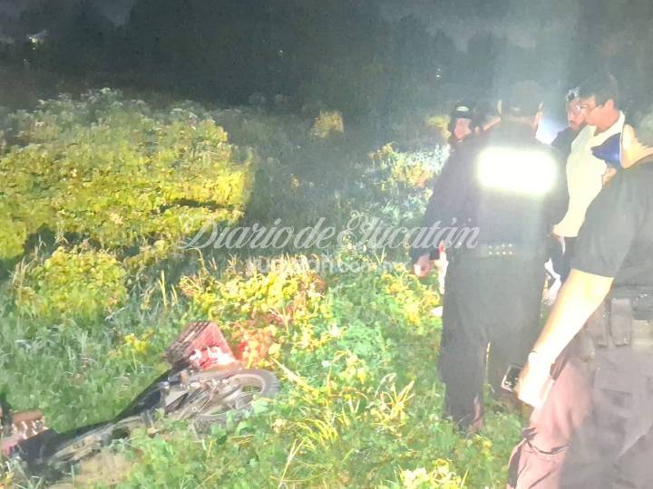 Por evadir a un animal un motociclista sufre un accidente en Tizimín