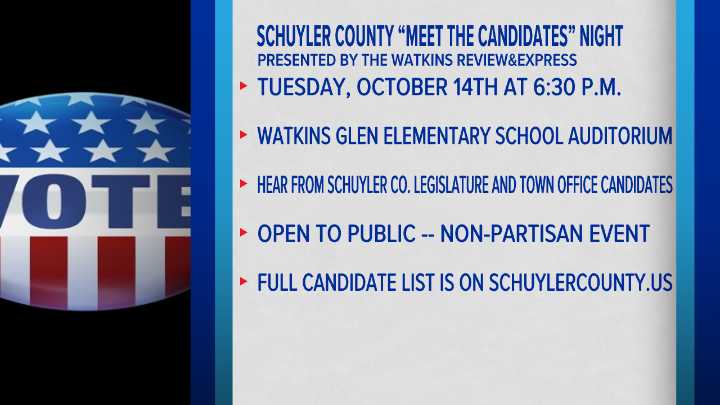 'Meet the Candidates' Event Set for October 14 in Schuyler County