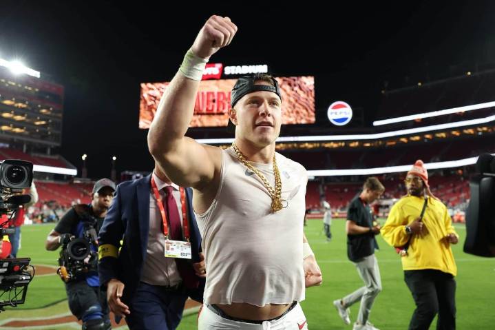 Christian McCaffrey runs — and catches — the show for 49ers in emotional win over Falcons