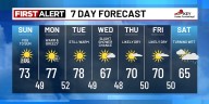 Mainly sunny and warmer next few days