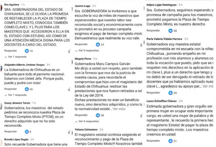 Reaparece gobernadora y maestros llenan su publicación de exigencias de cumplimiento de promesa de campaña respecto Plaza de Tiempo Completo Mixto (Clave L y L Plus)