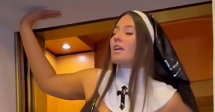 Lofty '7ft' star in sexy nun lingerie dubbed 'a demon posed as church emissary'