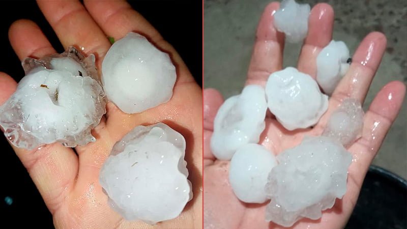 Intensa caída de granizo dejó serios daños Victoria