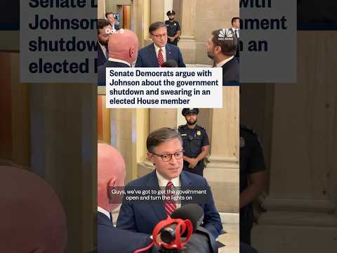 Senate Democrats argue with Johnson about the government shutdown