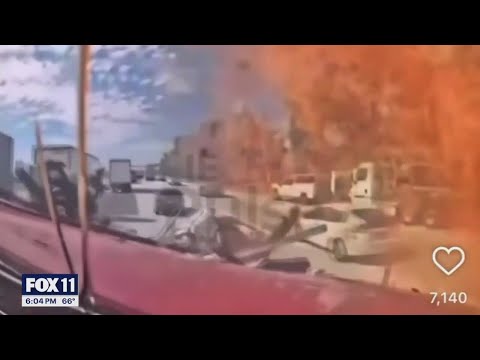 Dash cam shows deadly 10 Freeway crash in Ontario