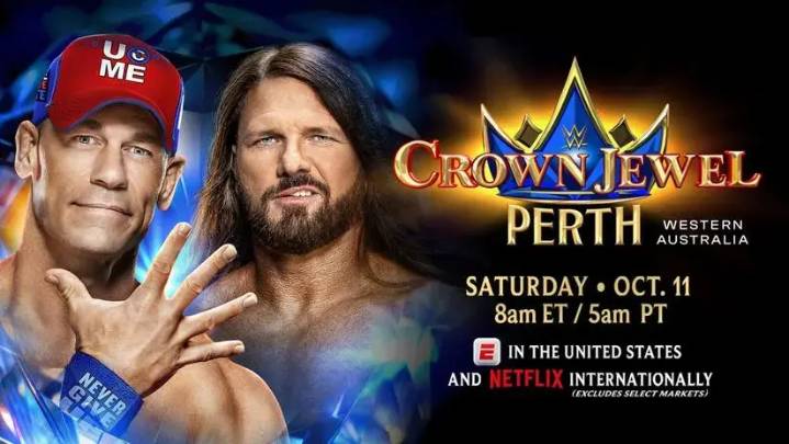 WWE Crown Jewel 2025: John Cena vs AJ Styles — cartelera confirmada, horarios y dónde ver la pelea