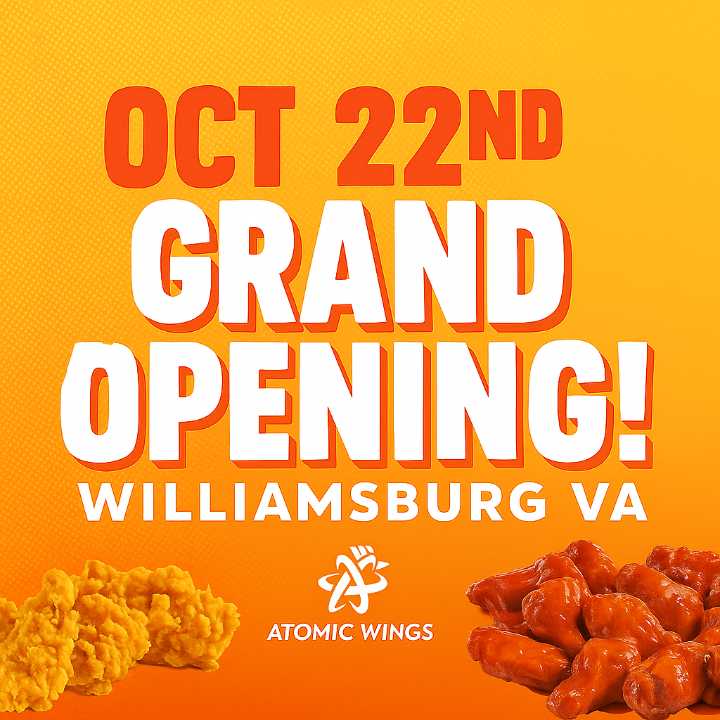 Atomic Wings to Celebrate Grand Opening Wednesday | Williamsburg Yorktown Daily
