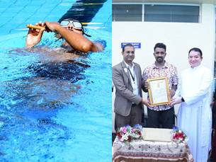 Mangaluru music teacher sets world record for 700m backstroke while playing flute