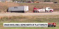 Crash involving 2 semis shuts down Highway 75