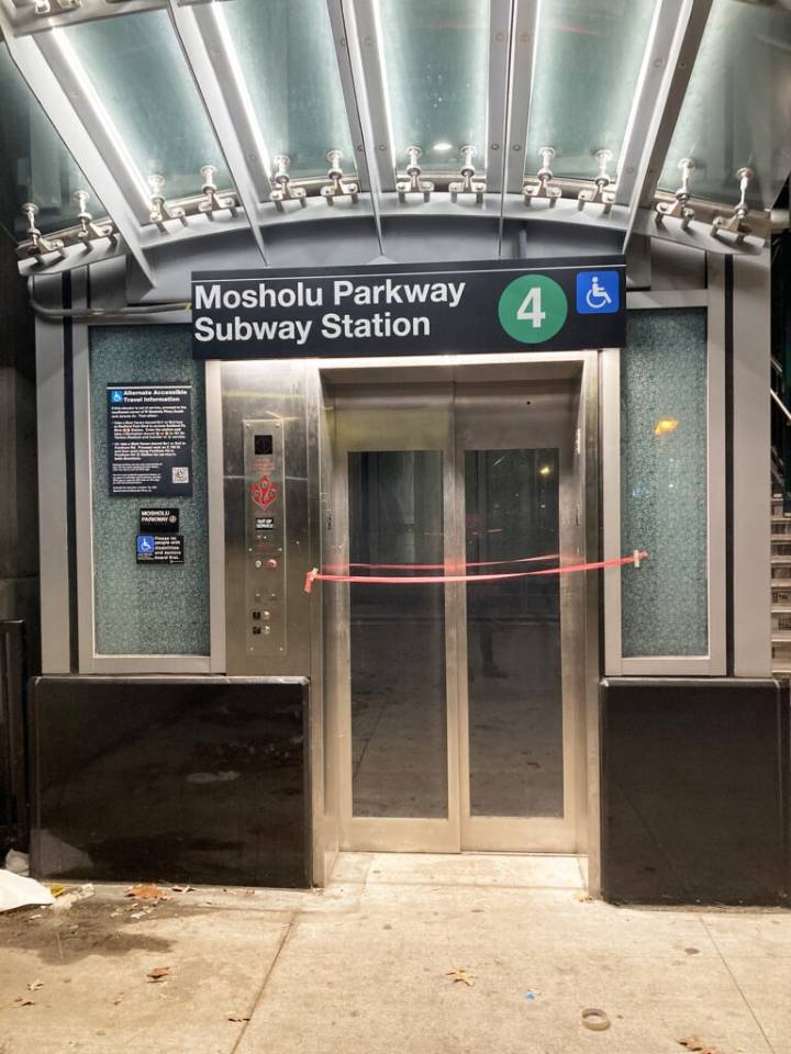 Norwood: Newly Installed Mosholu Parkway Subway Station Elevators Break Down