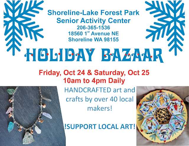 Reminder: Holiday Bazaar at Senior Center continues on Saturday October 25, 2025