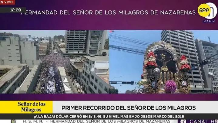 Miles de fieles acompañan al Señor de los Milagros en su primera procesión del año