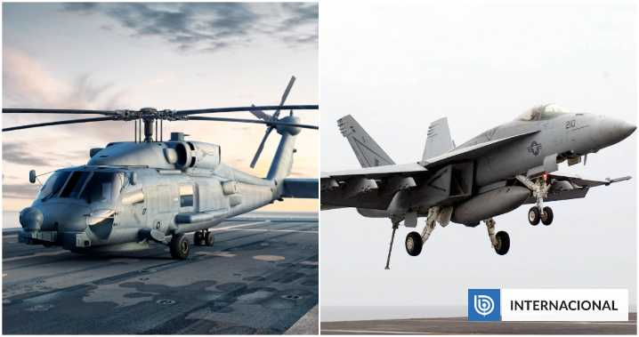 Un helicóptero Seahawk y un F-18 de EEUU se estrellan durante ejercicios en el mar del sur de China