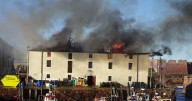 East Lothian fire crews will stay at scene of blaze overnight as residents return home