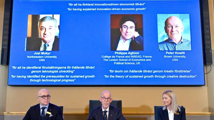 Joel Mokyr, Philippe Aghion y Peter Howitt, galardonados con el Nobel de Economía